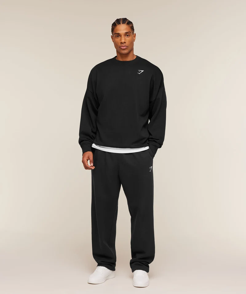 Gymshark Crest Oversized Crew - Black