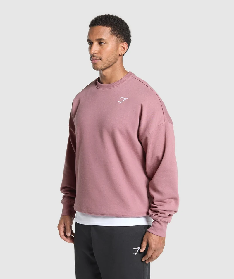 Gymshark Crest Oversized Crew - Calm Pink