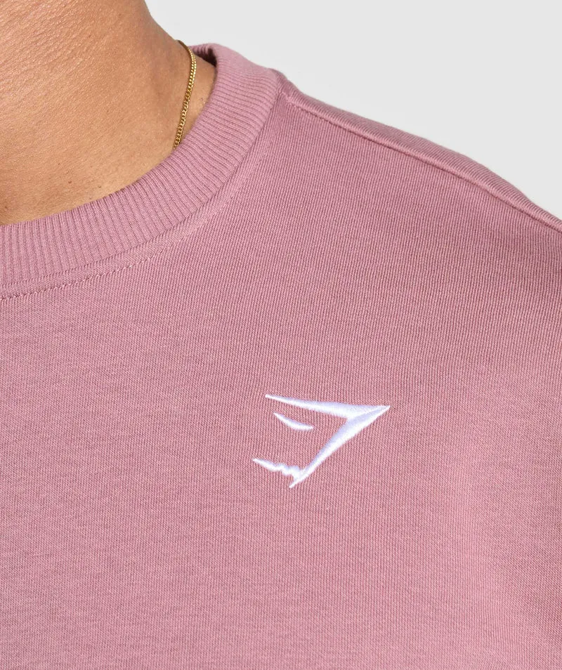 Gymshark Crest Oversized Crew - Calm Pink