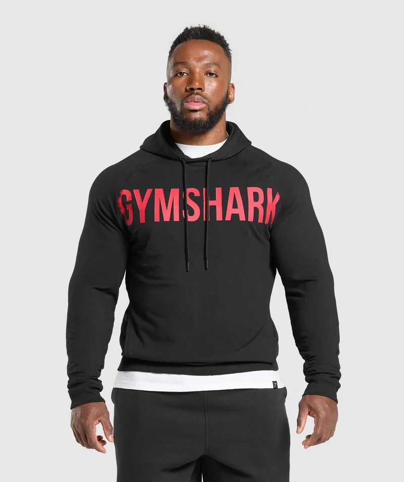 Gymshark Prime Hoodie - Black/Vivid Red