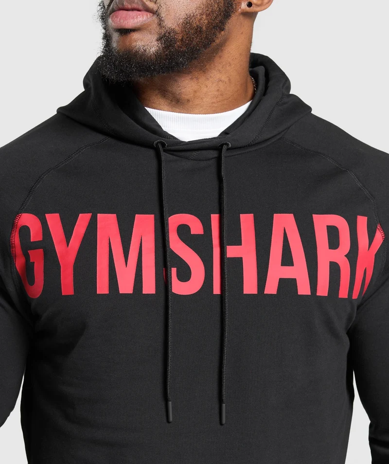 Gymshark Prime Hoodie - Black/Vivid Red