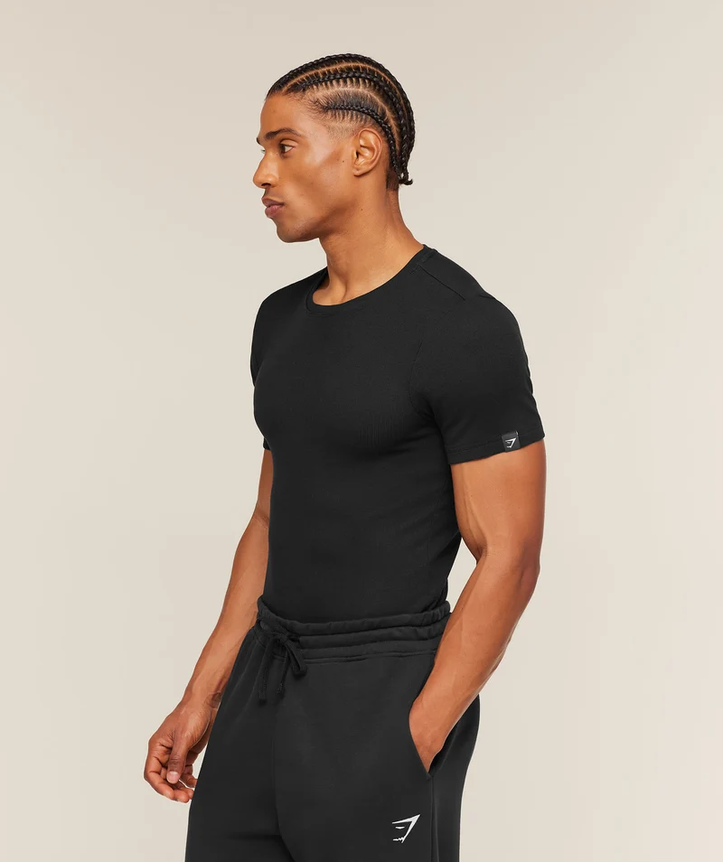 Gymshark Ribbed T-Shirt - Black
