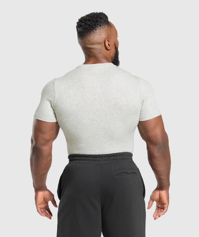 Gymshark Ribbed T-Shirt - Stone Grey Marl