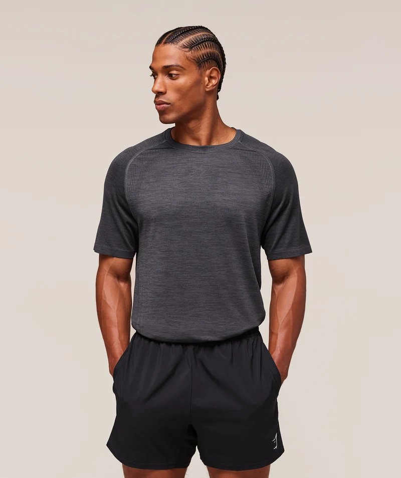 Gymshark Versatile Seamless T-Shirt - Dark Grey/Black