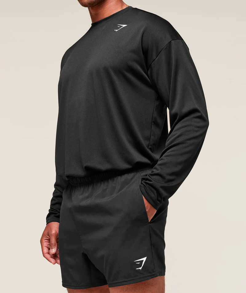 Gymshark Arrival Oversized Long Sleeve T-Shirt - Black