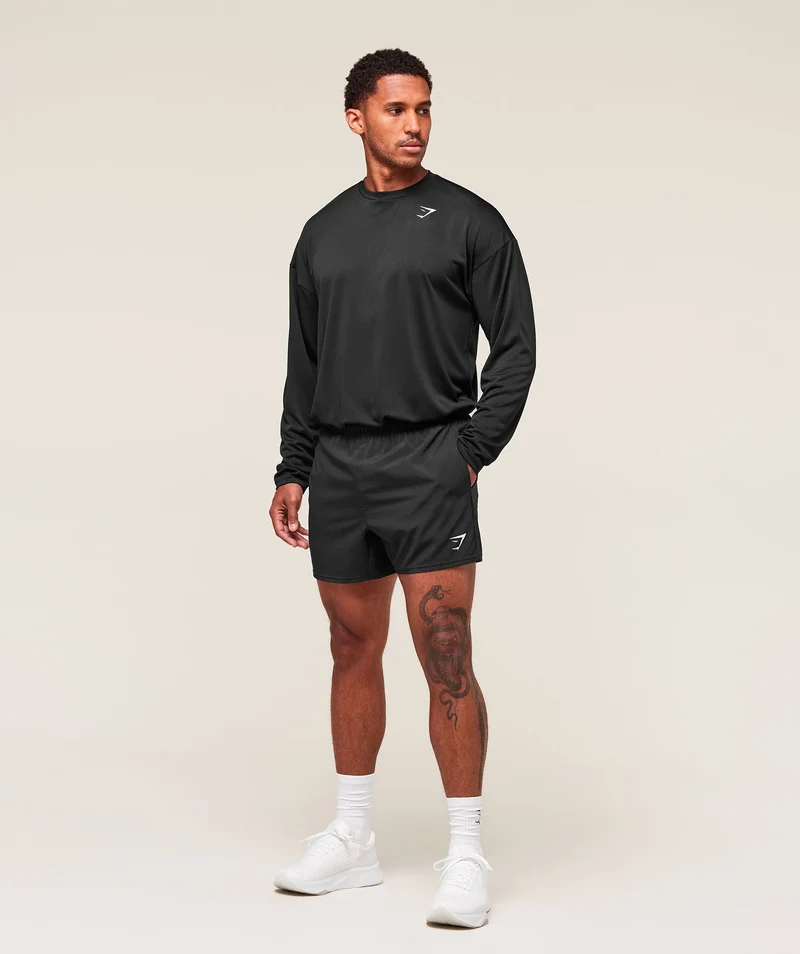 Gymshark Arrival Oversized Long Sleeve T-Shirt - Black
