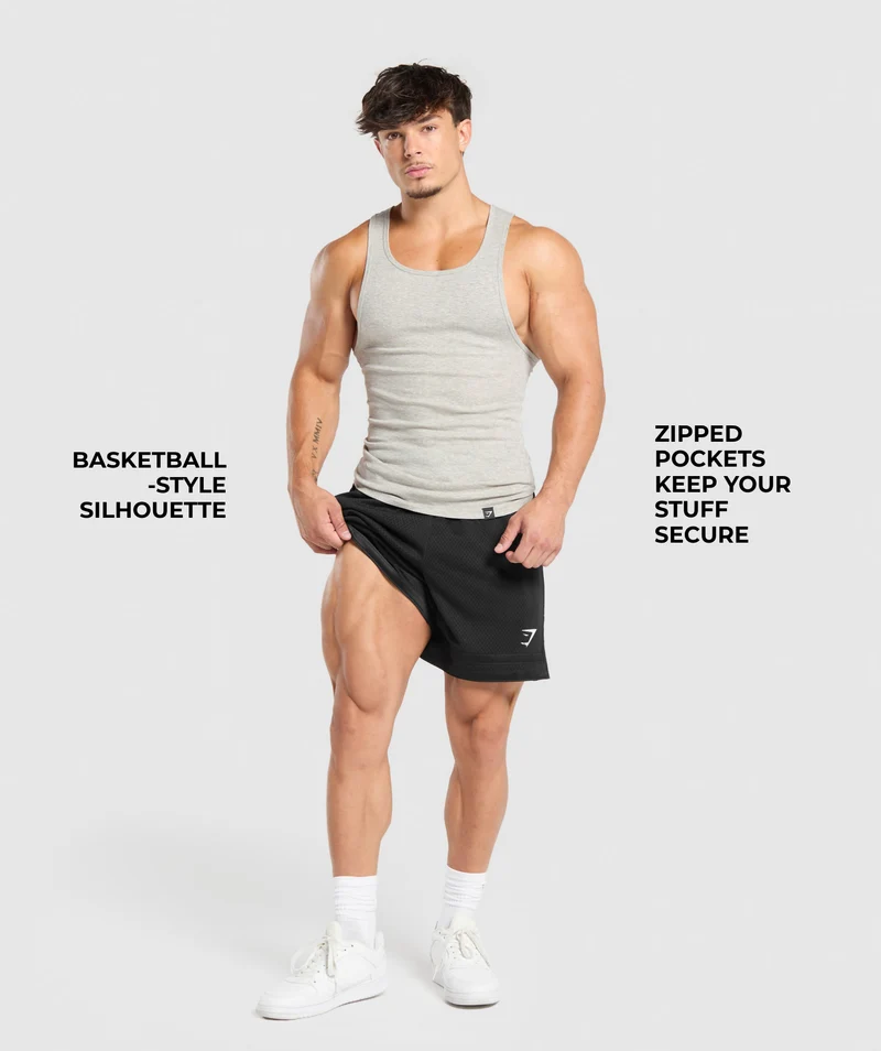 Gymshark Campus Mesh Shorts - Black