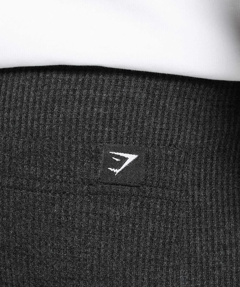Gymshark Waffle Shorts - Black/Cotton Part Dye