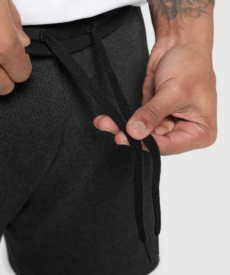Gymshark Waffle Shorts - Black/Cotton Part Dye
