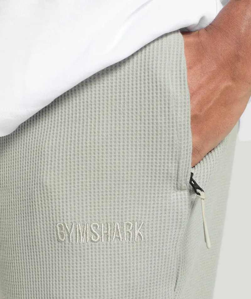 Gymshark Waffle Shorts - Stone Grey/Cotton Part Dye