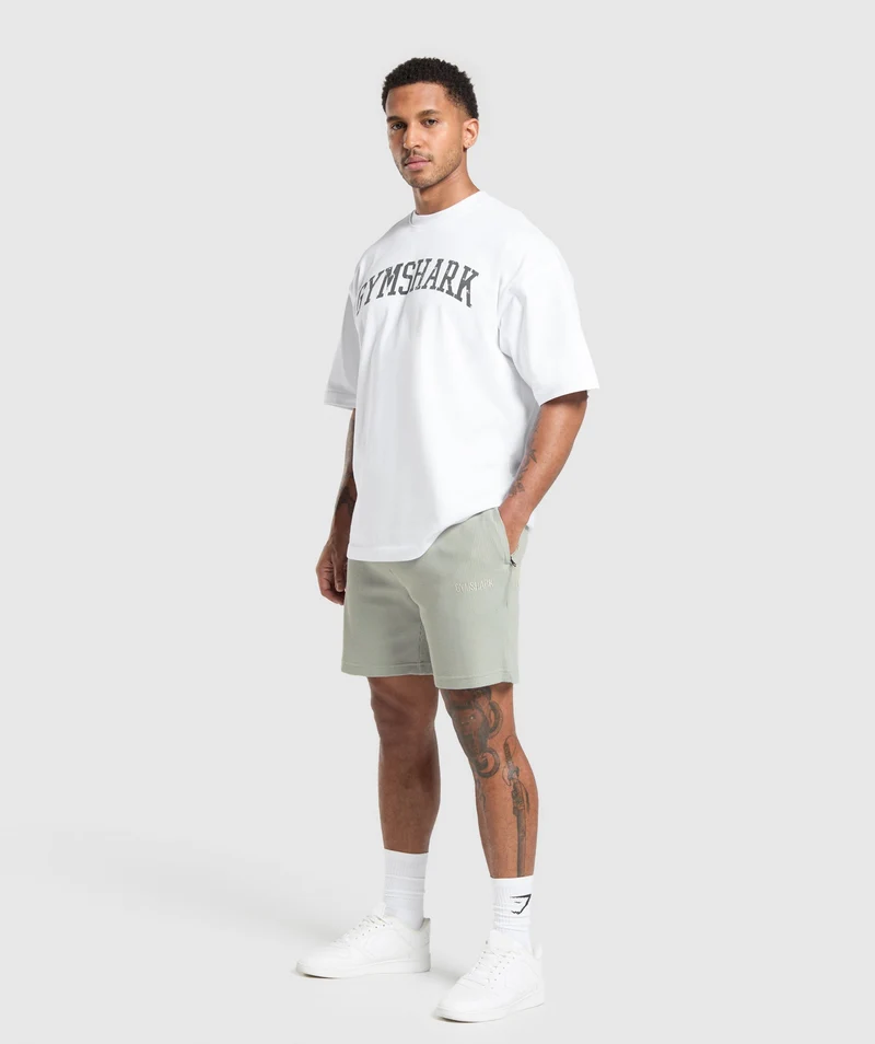 Gymshark Waffle Shorts - Stone Grey/Cotton Part Dye