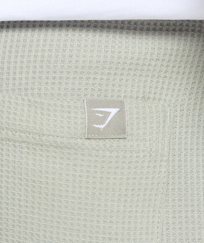Gymshark Waffle Shorts - Stone Grey/Cotton Part Dye