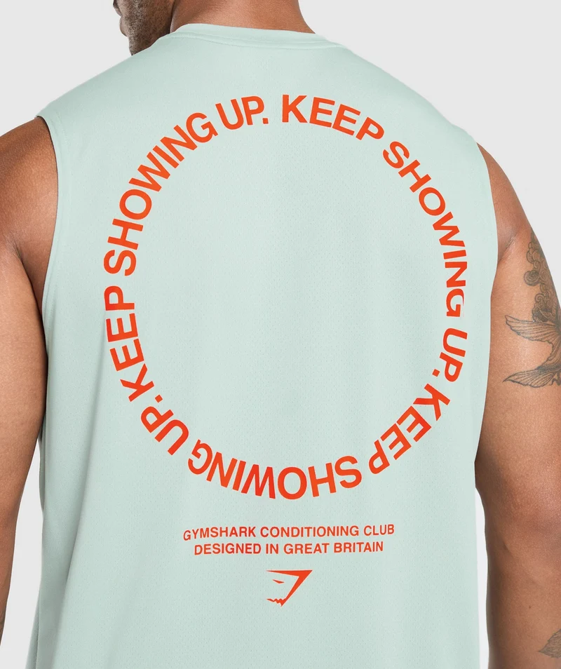 Gymshark Keep Showing Up Tank - Morning Blue