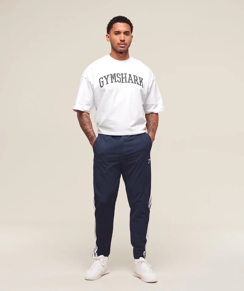 Gymshark Retro Side Stripe Joggers - Heavy Blue