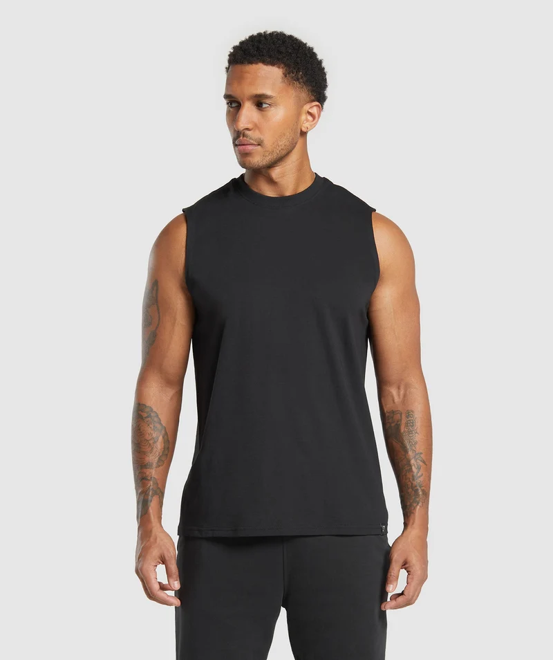 Gymshark Everyday Tank 2 Pack - Black/Light Grey Core Marl