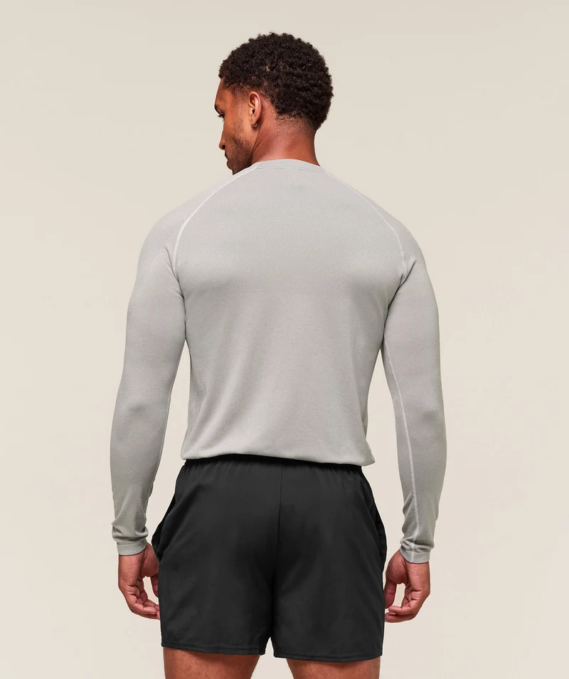 Gymshark Vital Seamless Long Sleeve T-Shirt - Light Grey/Smokey Grey
