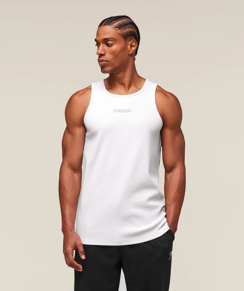 Gymshark Premium Ribbed Tank - White