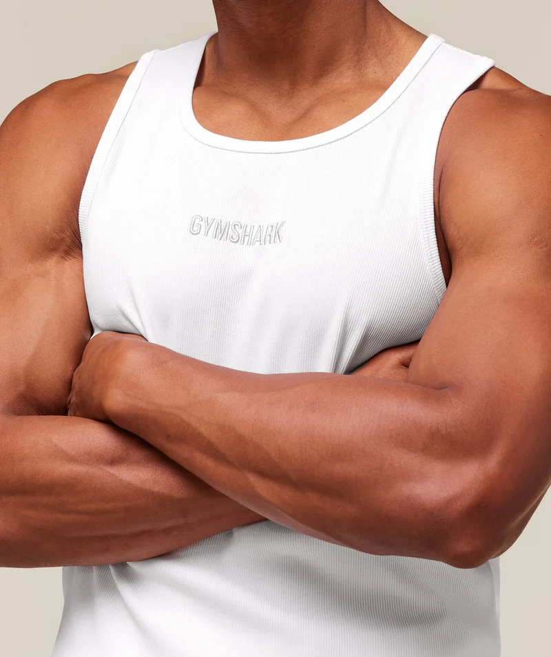 Gymshark Premium Ribbed Tank - White