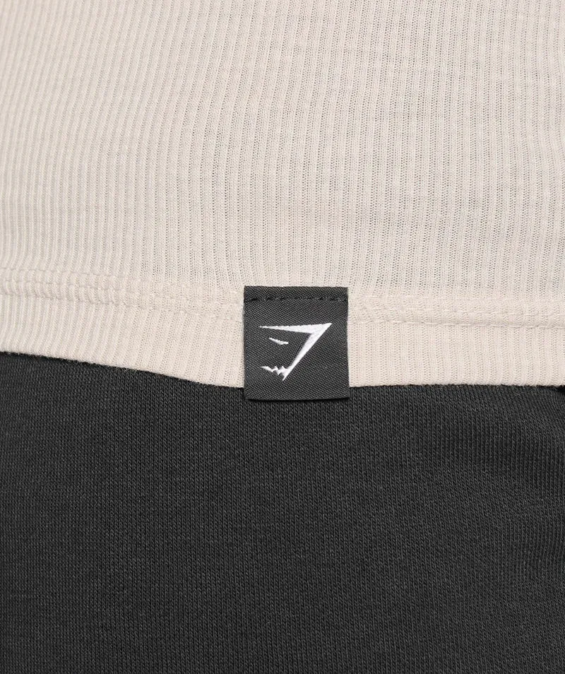 Gymshark Ribbed Tank 3 Pack - Denim Grey/Pebble Grey/Lifestyle Brown