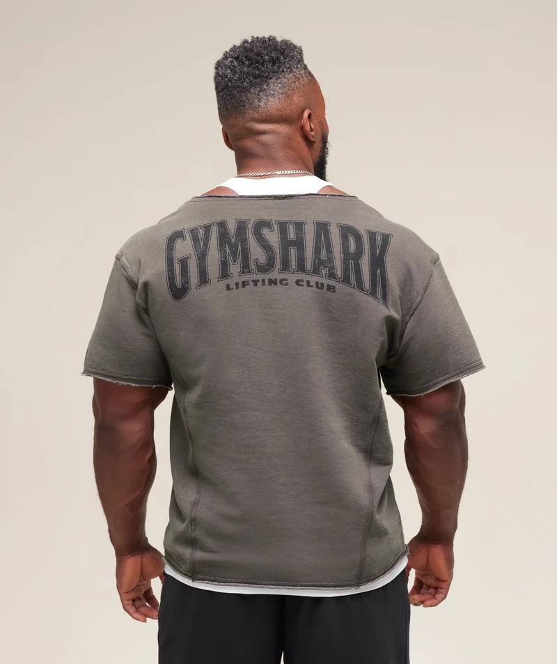 Gymshark Heritage Washed Rag Top - Onyx Grey/Acid Wash Small Ball
