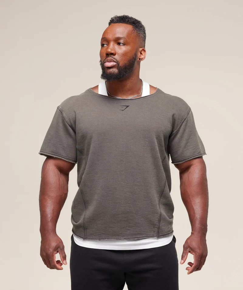 Gymshark Heritage Washed Rag Top - Onyx Grey/Acid Wash Small Ball