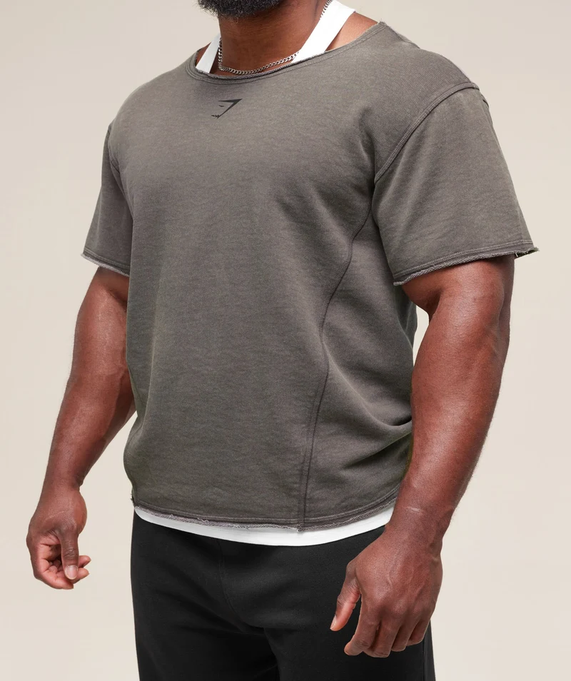 Gymshark Heritage Washed Rag Top - Onyx Grey/Acid Wash Small Ball