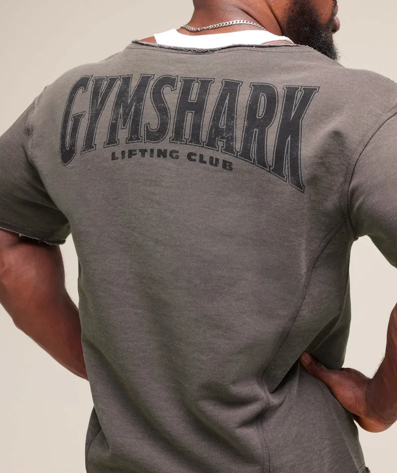 Gymshark Heritage Washed Rag Top - Onyx Grey/Acid Wash Small Ball