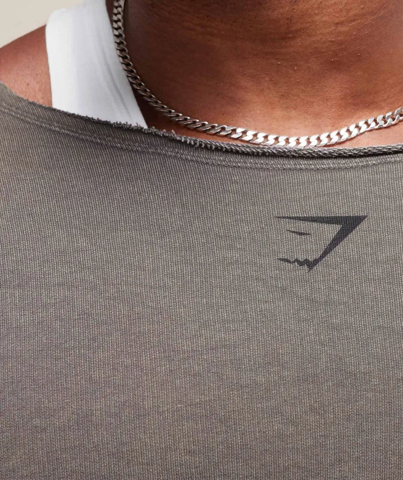 Gymshark Heritage Washed Rag Top - Onyx Grey/Acid Wash Small Ball