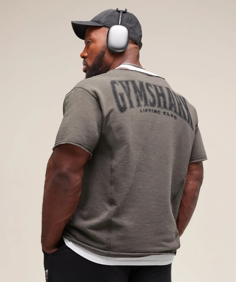 Gymshark Heritage Washed Rag Top - Onyx Grey/Acid Wash Small Ball