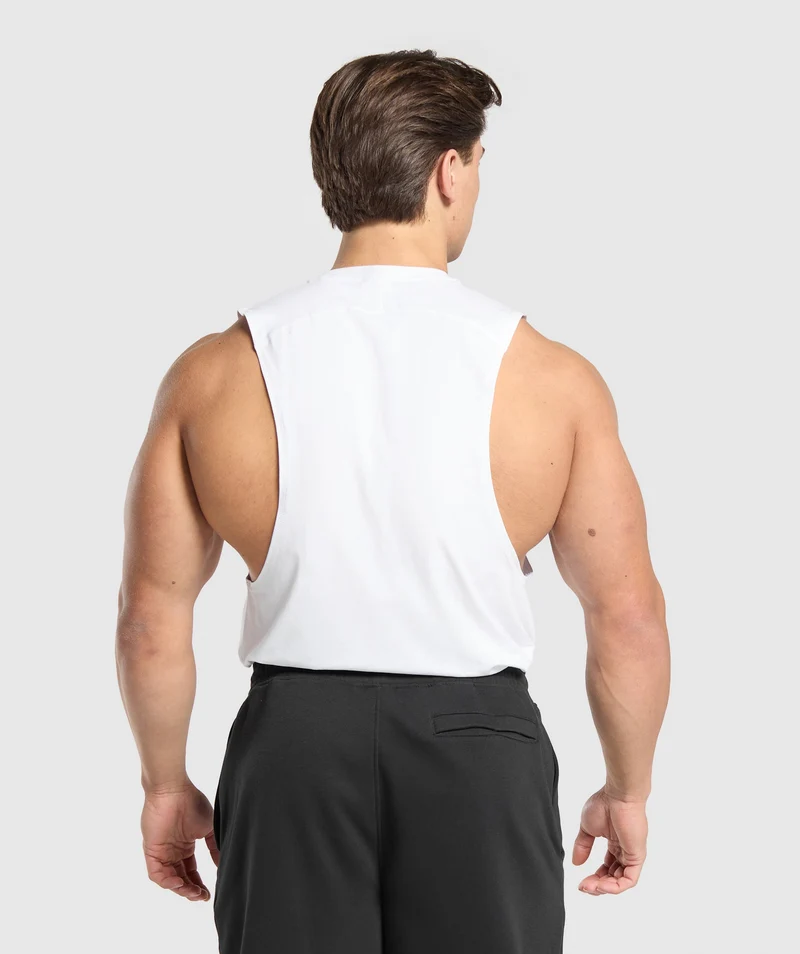 Gymshark Prime Drop Arm Tank - White