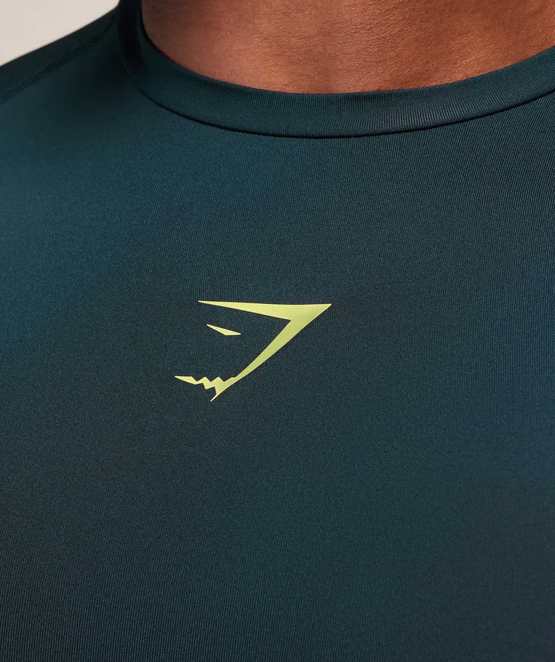 Gymshark Element Baselayer Tank - Deep Petrol Blue/Sorbet Yellow