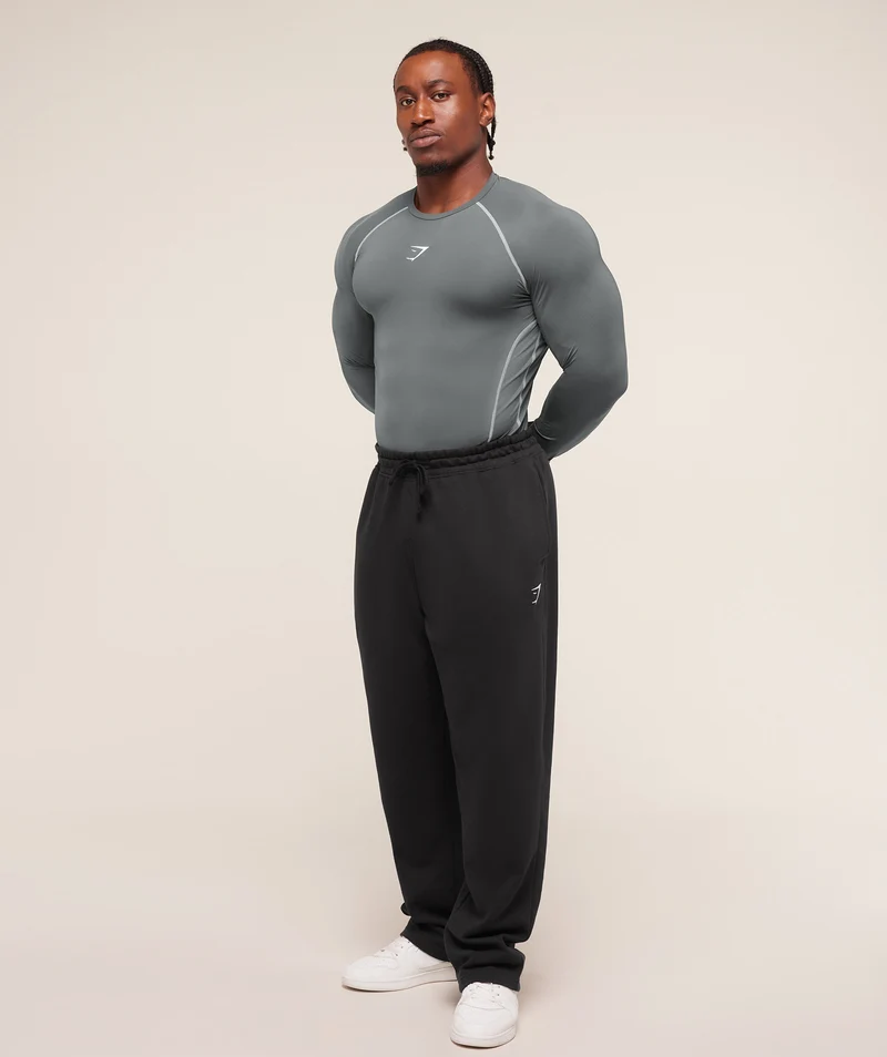 Gymshark Element Baselayer Long Sleeve T-Shirt - Pitch Grey/White