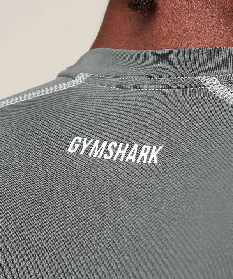 Gymshark Element Baselayer Long Sleeve T-Shirt - Pitch Grey/White
