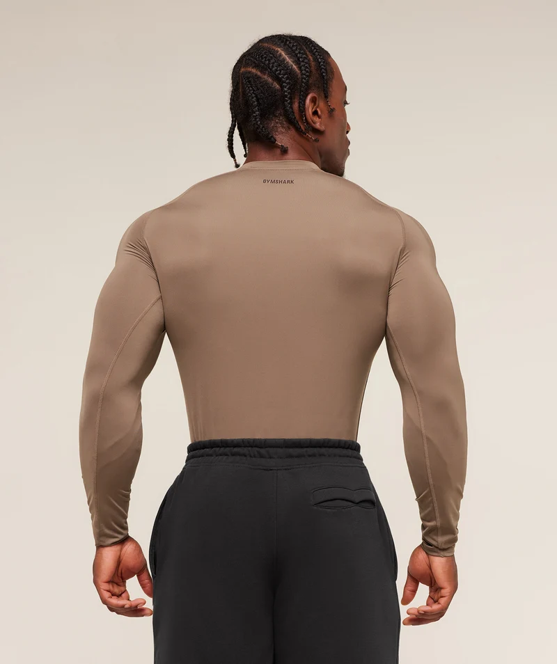 Gymshark Element Baselayer Long Sleeve T-Shirt - Soul Brown/Archive Brown
