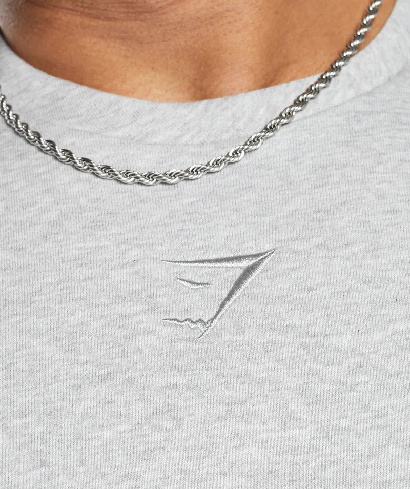 Gymshark Super Natural Cut Off T-Shirt - Light Grey Core Marl