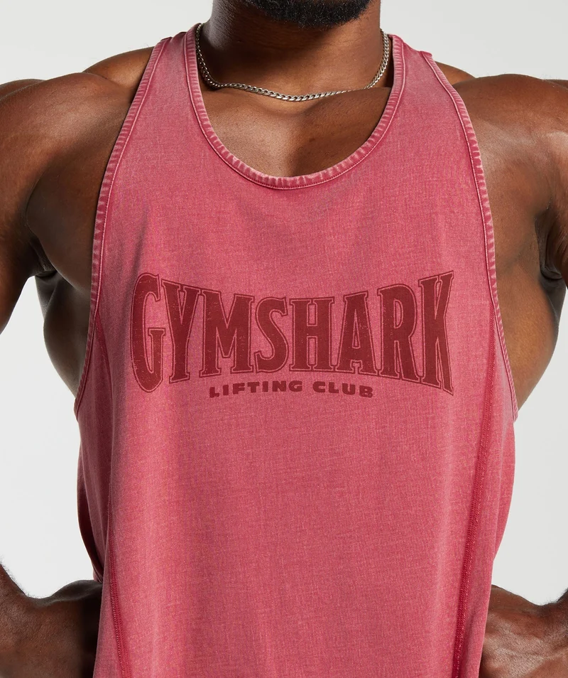 Gymshark Heritage Washed Stringer - Vintage Pink/Acid Wash Small Ball