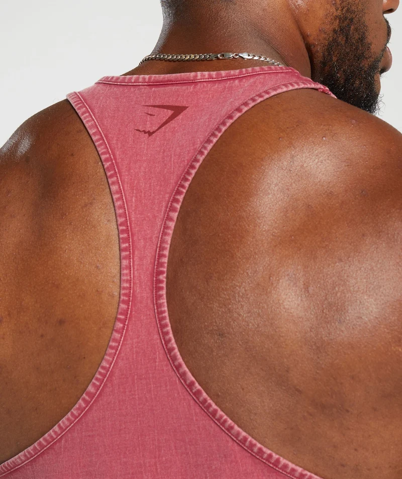 Gymshark Heritage Washed Stringer - Vintage Pink/Acid Wash Small Ball