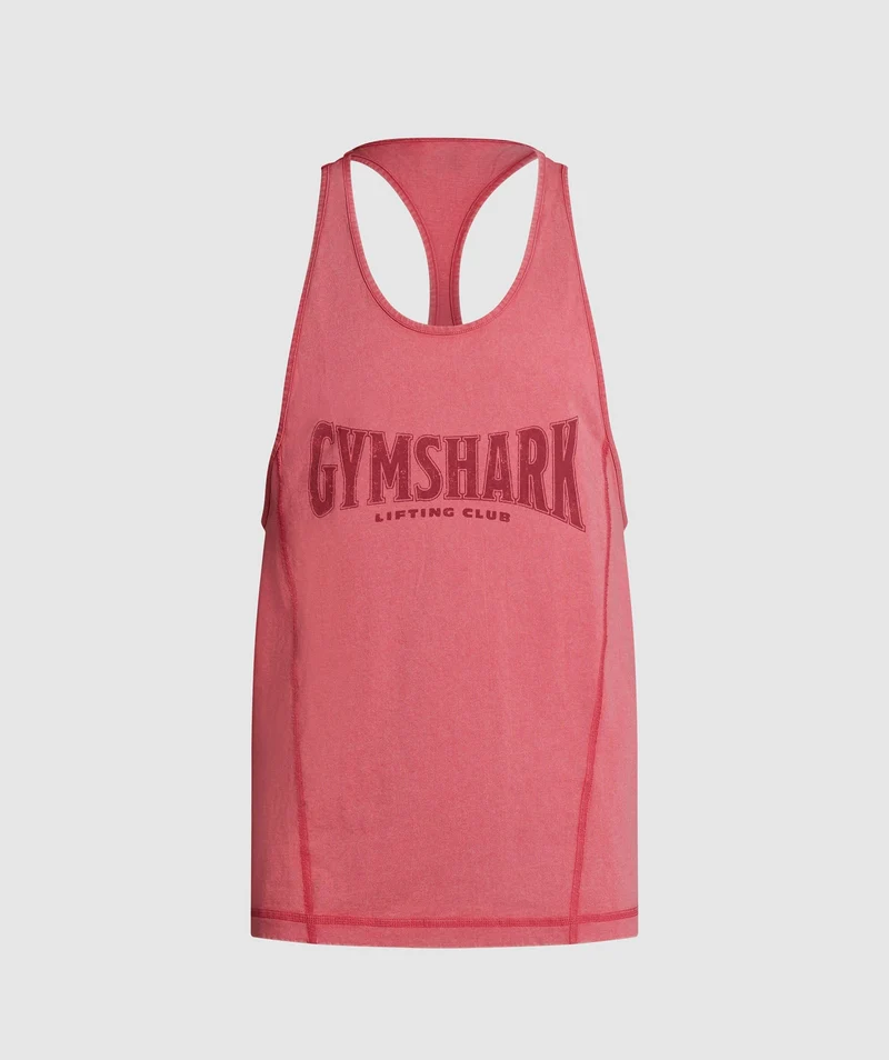 Gymshark Heritage Washed Stringer - Vintage Pink/Acid Wash Small Ball