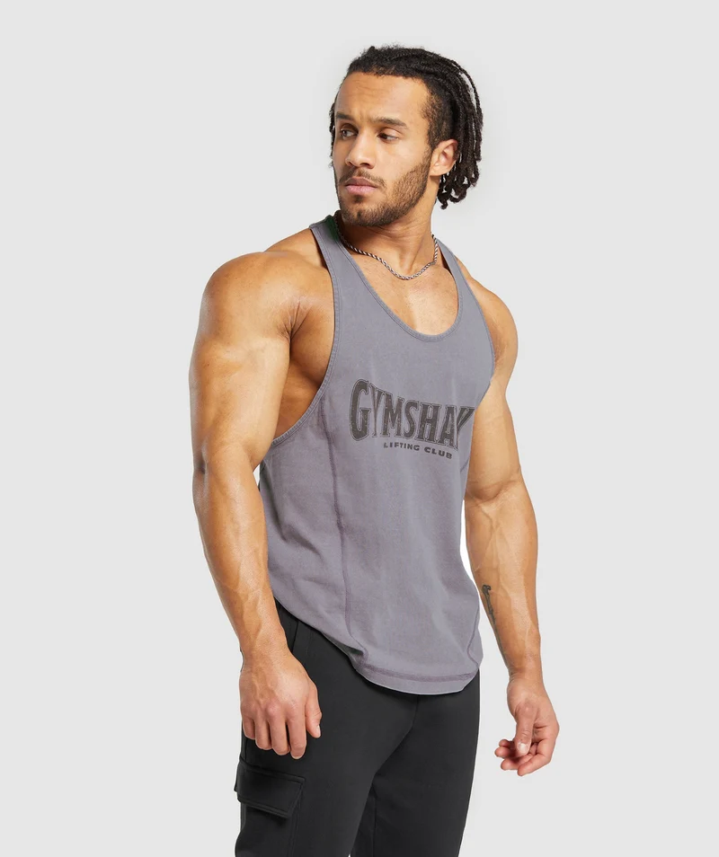 Gymshark Heritage Washed Stringer - Fog Purple/Acid Wash Small Ball