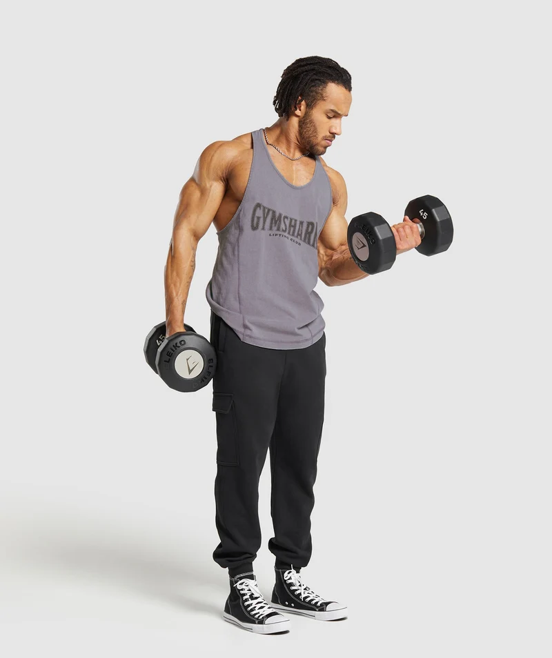 Gymshark Heritage Washed Stringer - Fog Purple/Acid Wash Small Ball