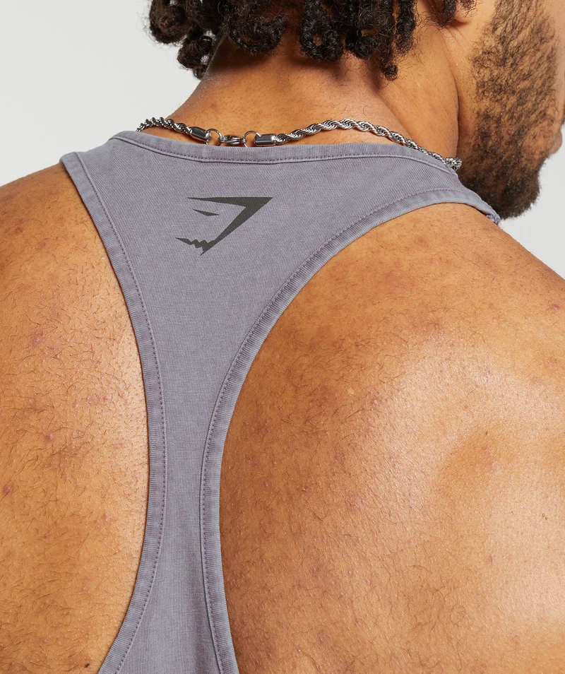 Gymshark Heritage Washed Stringer - Fog Purple/Acid Wash Small Ball