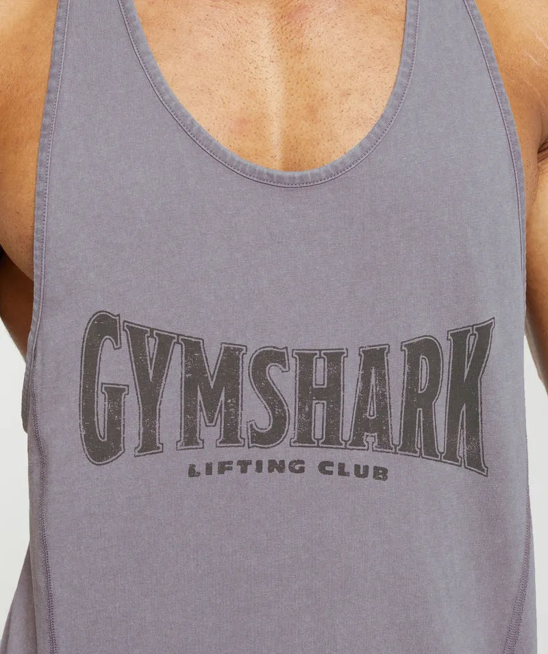 Gymshark Heritage Washed Stringer - Fog Purple/Acid Wash Small Ball