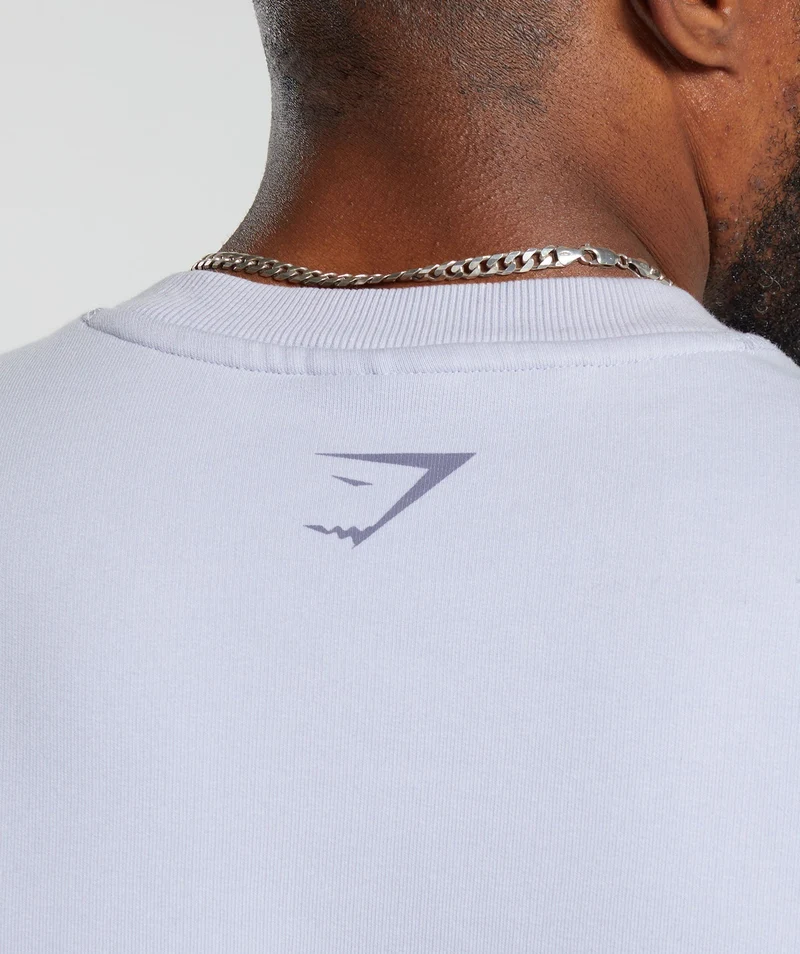 Gymshark Heritage Washed Short Sleeve Crew - Silver Lilac/Acid Wash Small Ball