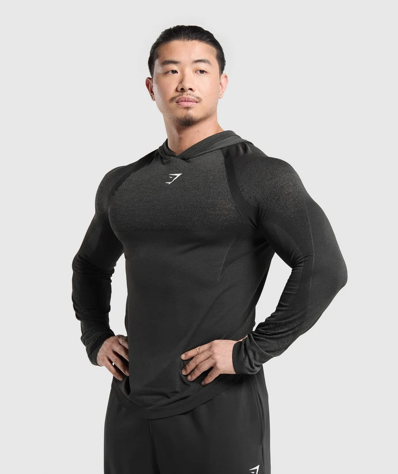 Gymshark Shadow Seamless Hoodie - Black