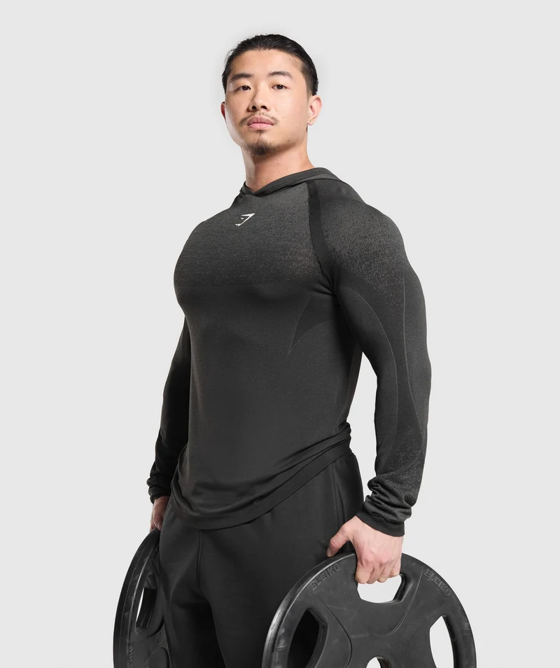 Gymshark Shadow Seamless Hoodie - Black