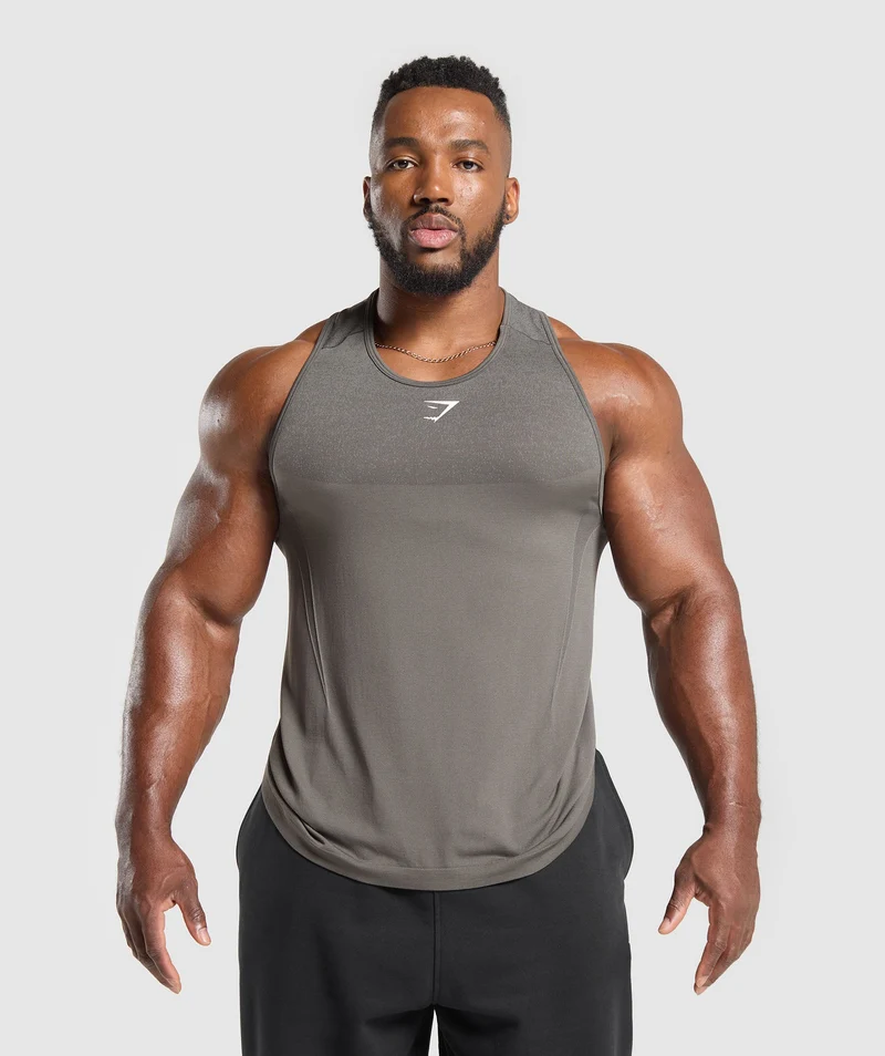 Gymshark Shadow Seamless Stringer - Meteor Grey