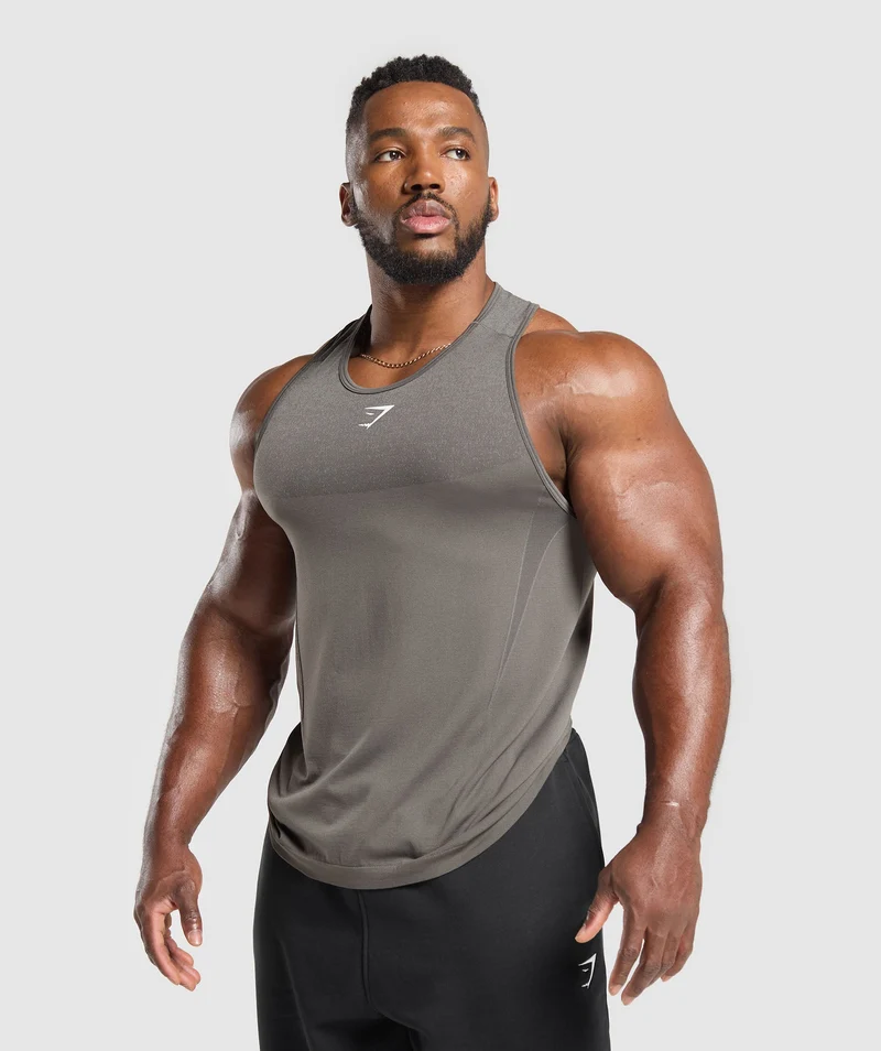 Gymshark Shadow Seamless Stringer - Meteor Grey