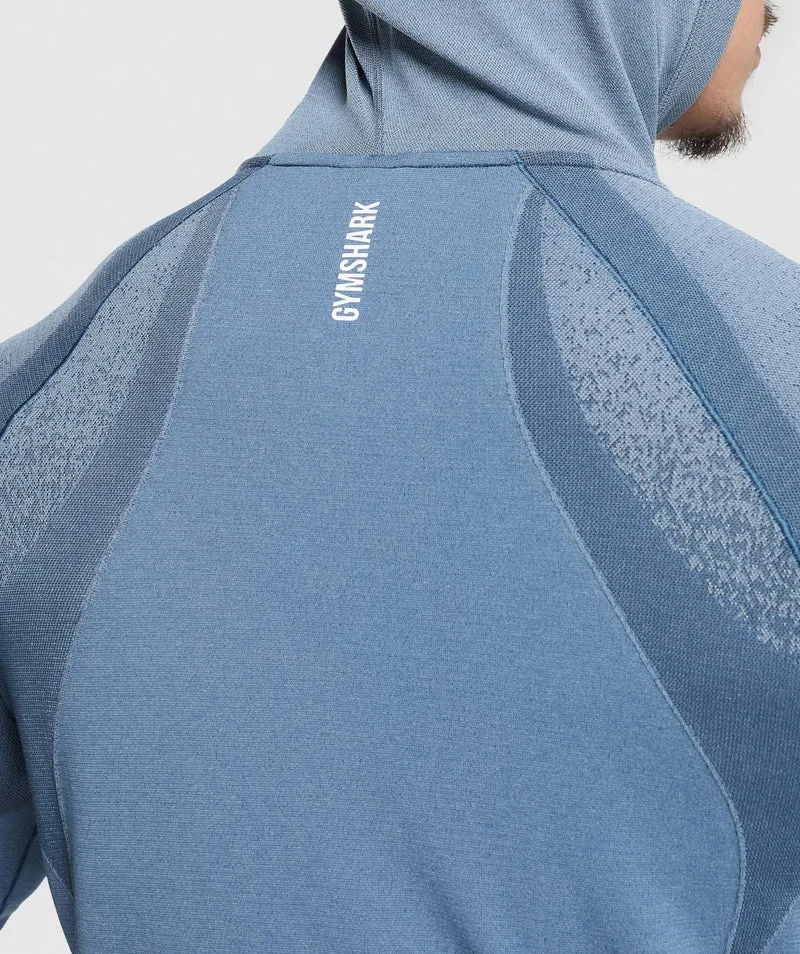 Gymshark Shadow Seamless Hoodie - Faded Blue