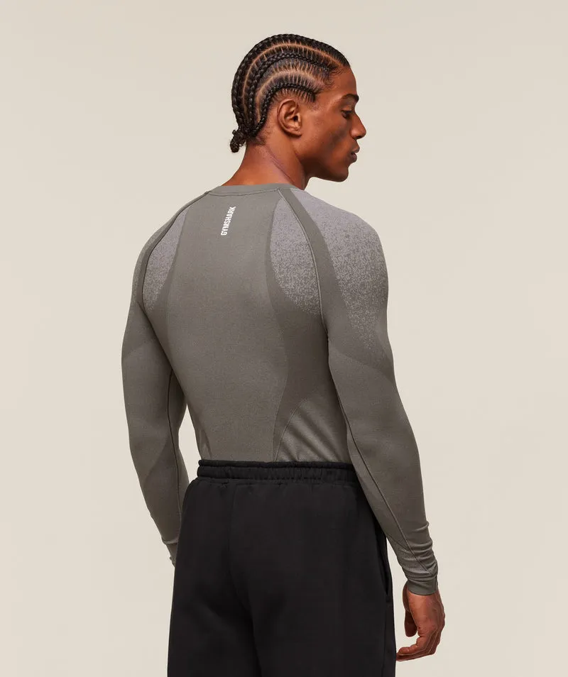 Gymshark Shadow Seamless Long Sleeve T-Shirt - Meteor Grey