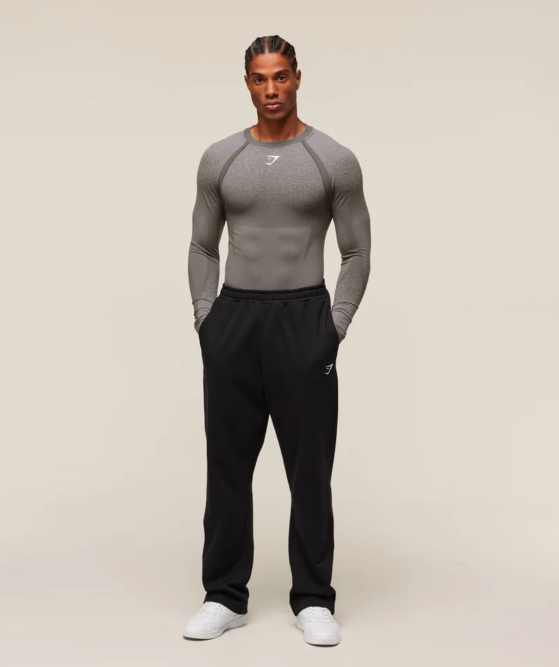 Gymshark Shadow Seamless Long Sleeve T-Shirt - Meteor Grey